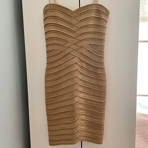 BCBG MAXAZRIA BANDAGE STRAPLESS DRESS SIZE XS